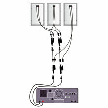 Load image into Gallery viewer, 3 Panel MC4 Connectors pair, 3 Wire In, 1 Wire Out