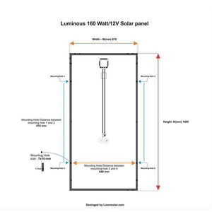 Luminous Solar Panel 165 Watt - 12 Volt