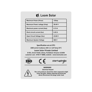 Loom Solar Panel 125 watt - 12 volt Mono Crystalline (Pack of 2)